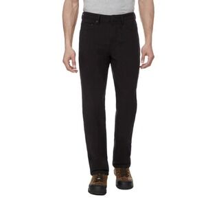 CAT Caterpillar Men's Fleece Lined Canvas Work Pants Straight Leg Black 40x30